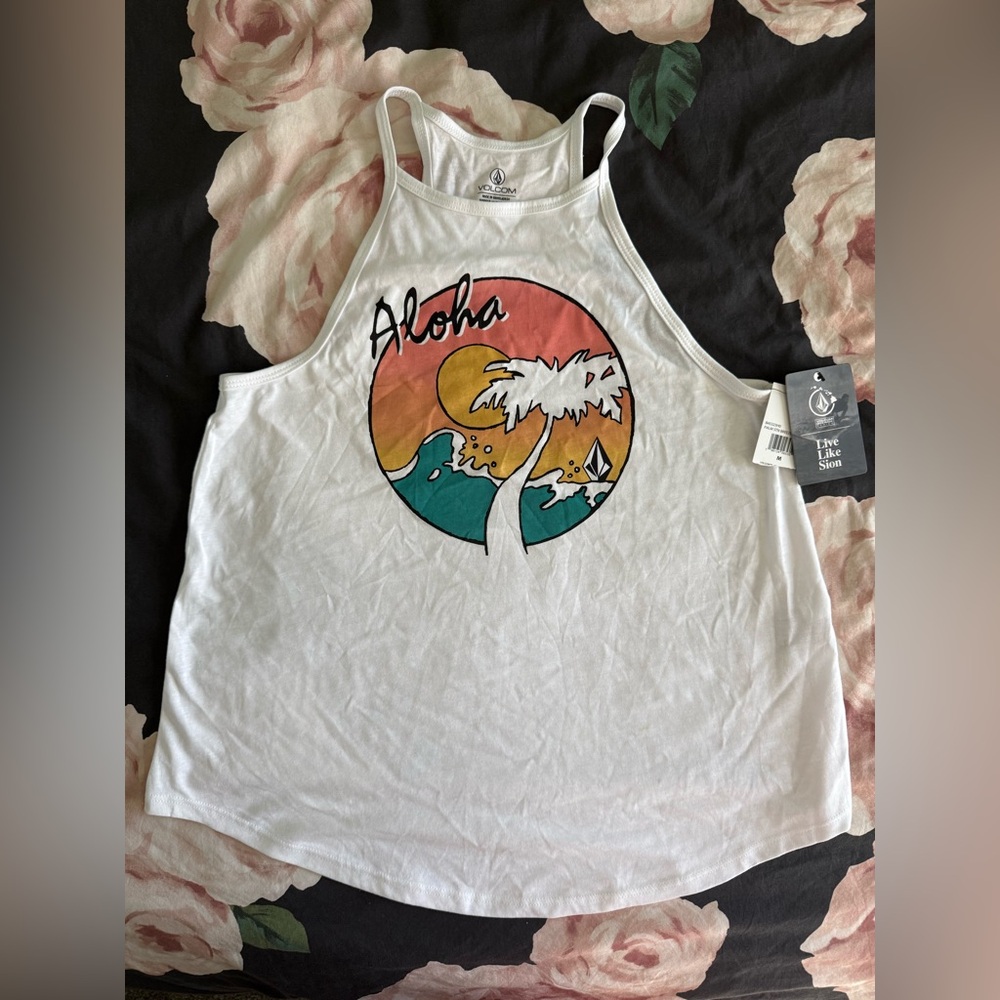 Volcom Aloha White Tank Top